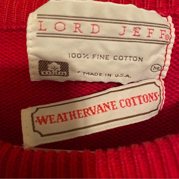 Vintage eagle weathervane knit cotton sweater medium. Farm patriotic - Picture 3 of 3